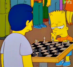 “Bart plays chess”